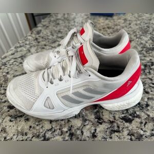 Women’s Adidas by Stella McCartney White and Red Tennis Shoes Size 8
